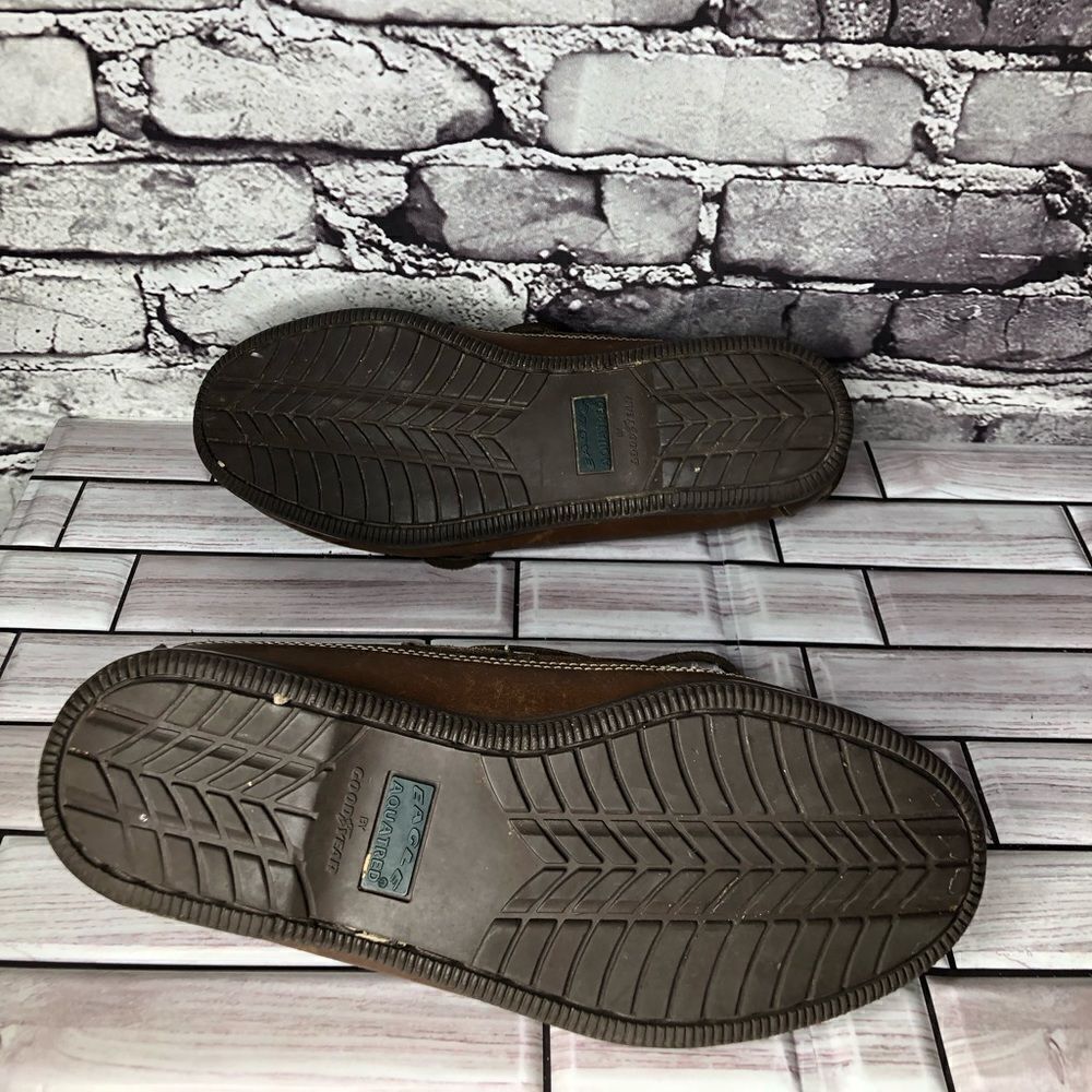 New Terrain Goodyear Brown Genuine Leather Boat Lace Casual Shoes Men Sz 8.5D US - Picture 14 of 15